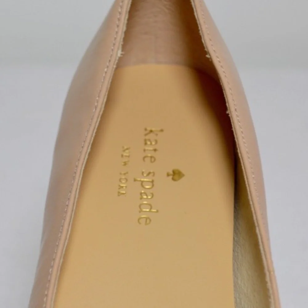 Kate Spade Nude New Gold Glitter Cap Toe Ballet Flats 🏷️ NWT